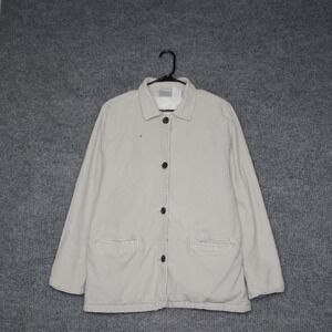 Vintage Blair Shirt Womens M Beige Corduroy Sherpa Lined Jacket Warm Cozy